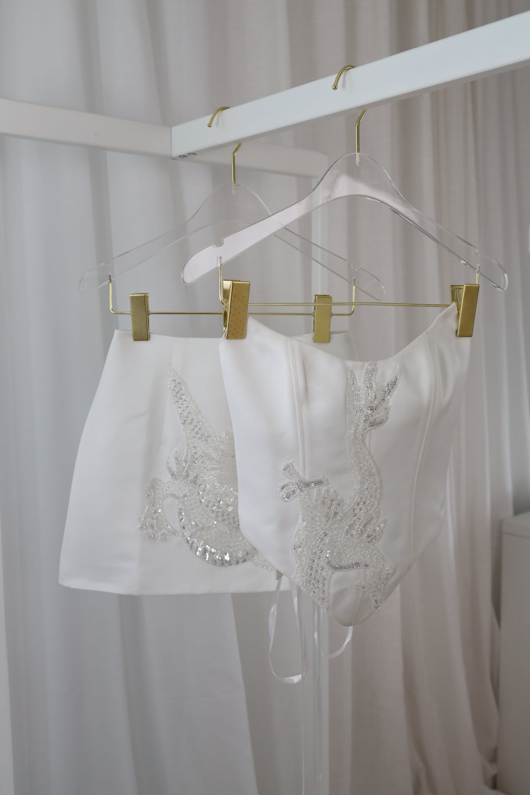 "Chen" Embellished Corset Top & Mini Skirt Co-Ord Set