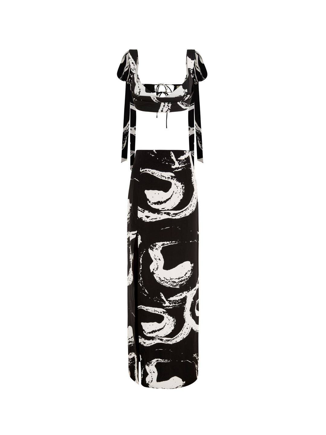 "5th Avenue" Maxi Skirt & Bralet Set - Black Edition